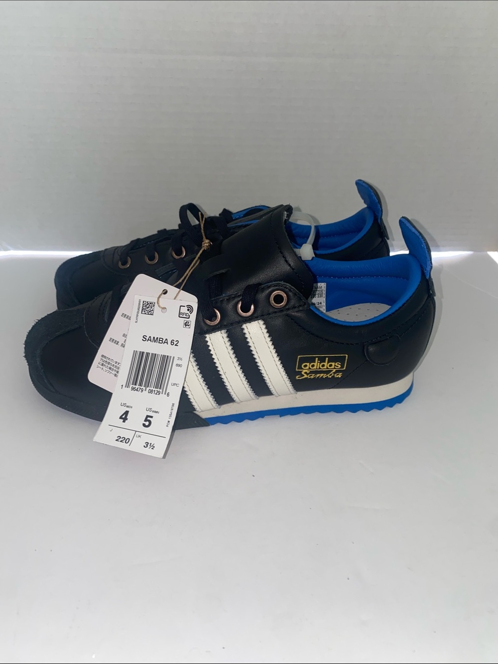 adidas Samba Sneakers in Black, White and Blue size 5